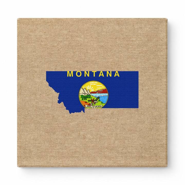Montana State Map Flag