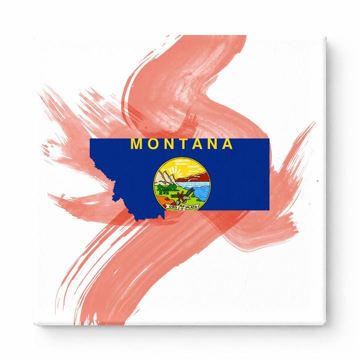 Montana State Flag Map