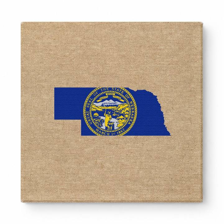Nebraska State Flag Map
