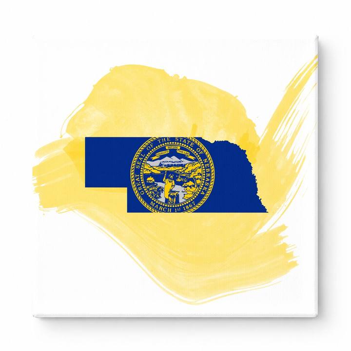 Nebraska State Flag Map