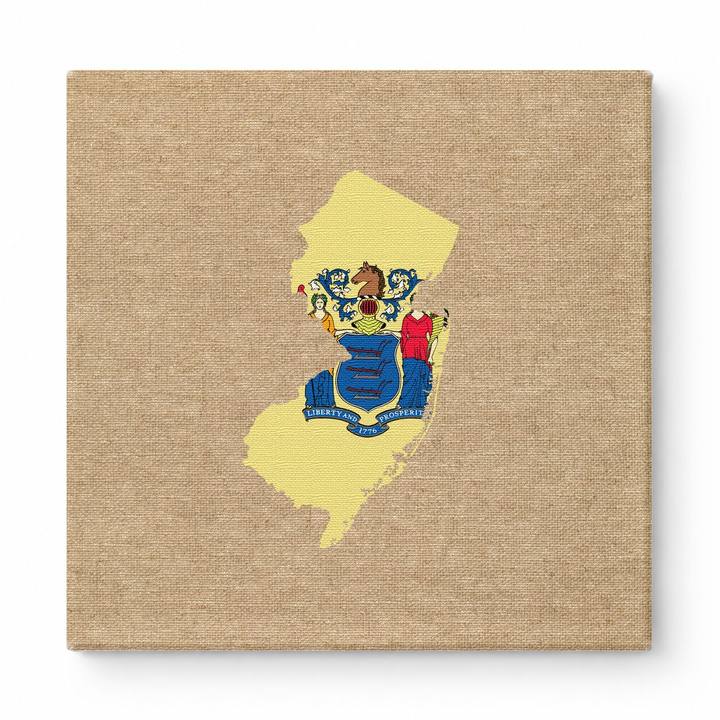 New Jersey State Map Flag