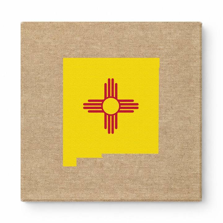 New Mexico State Map Flag