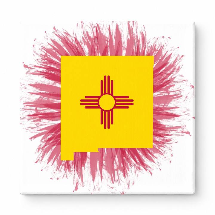 New Mexico State Map with Zia Symbol