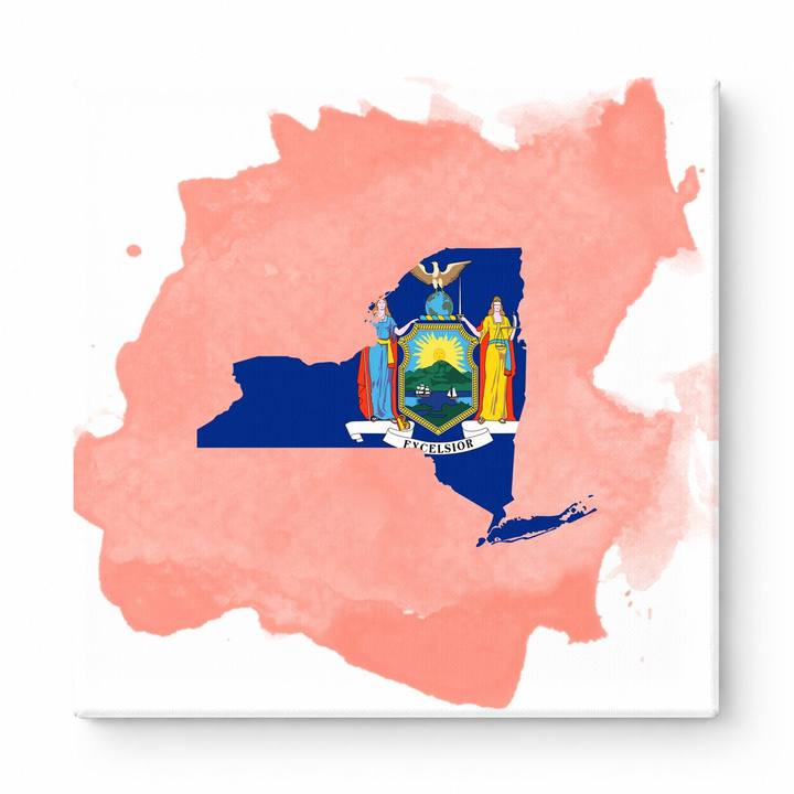 New York State Flag Map