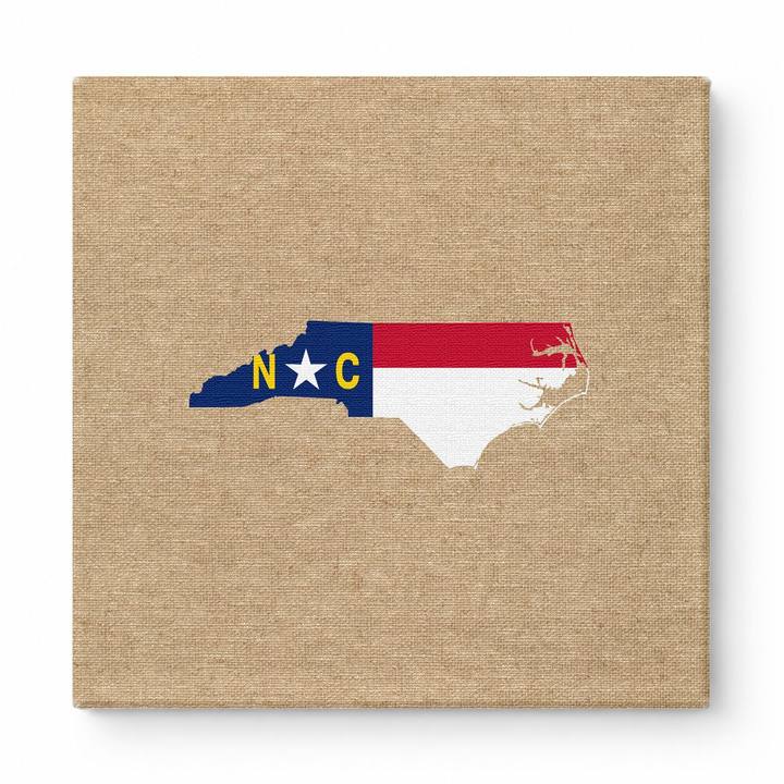 North Carolina State Map Flag