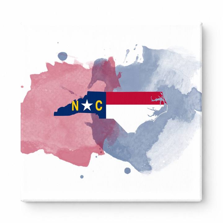 North Carolina State Map Watercolor