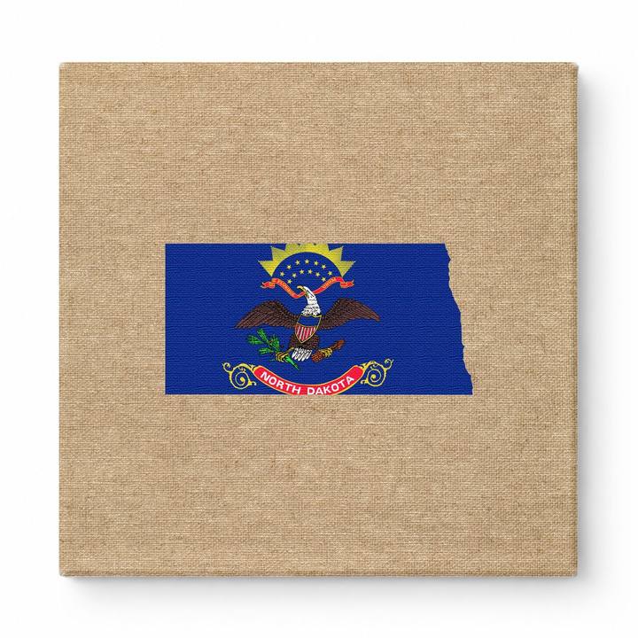 North Dakota State Map Flag