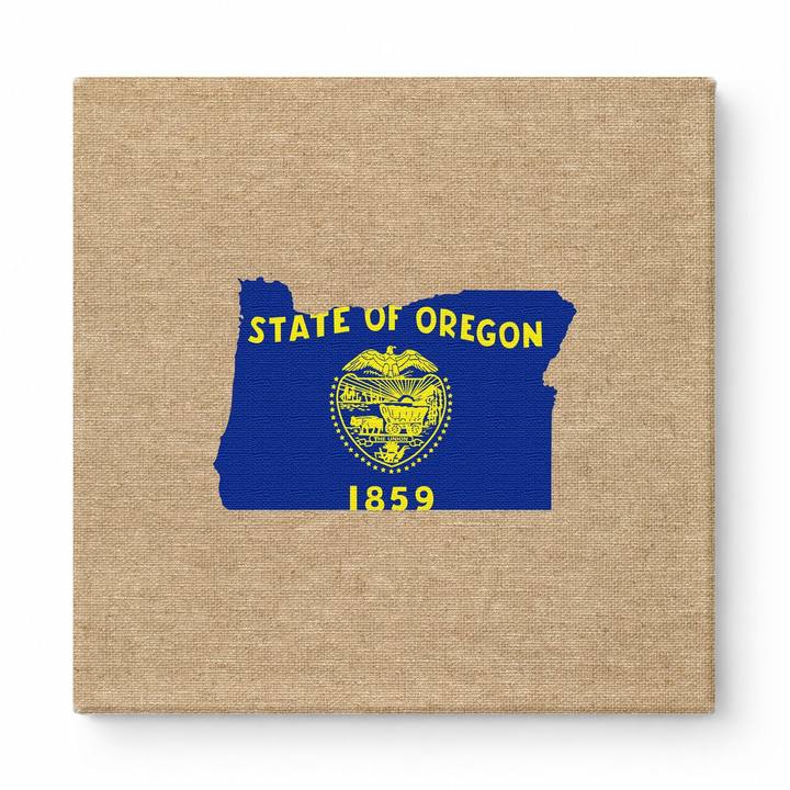 State of Oregon Map Flag