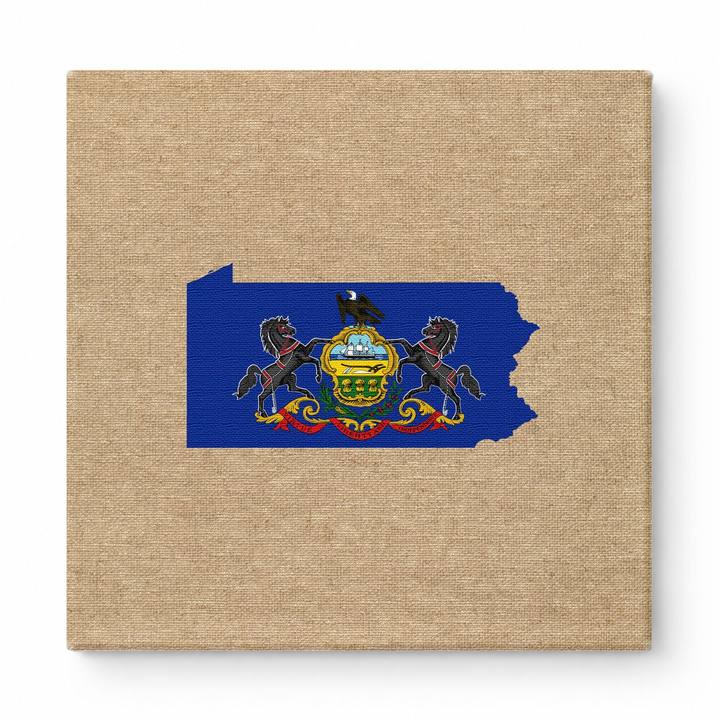 Pennsylvania State Map Flag