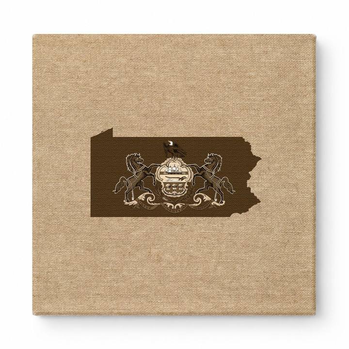 Pennsylvania State Map with Coat of Arms