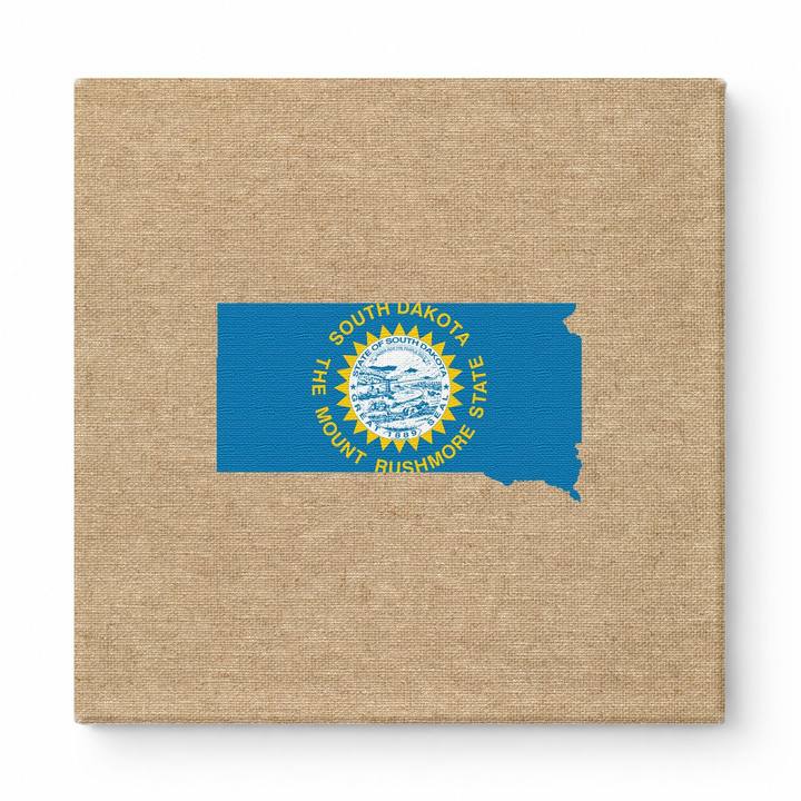 South Dakota State Map Flag