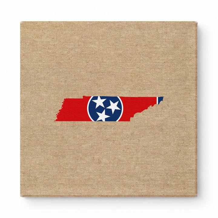 Tennessee State Map with Flag