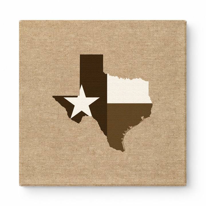 Texas State Map with Lone Star