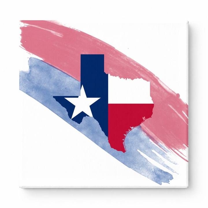 Texas State Map with Flag
