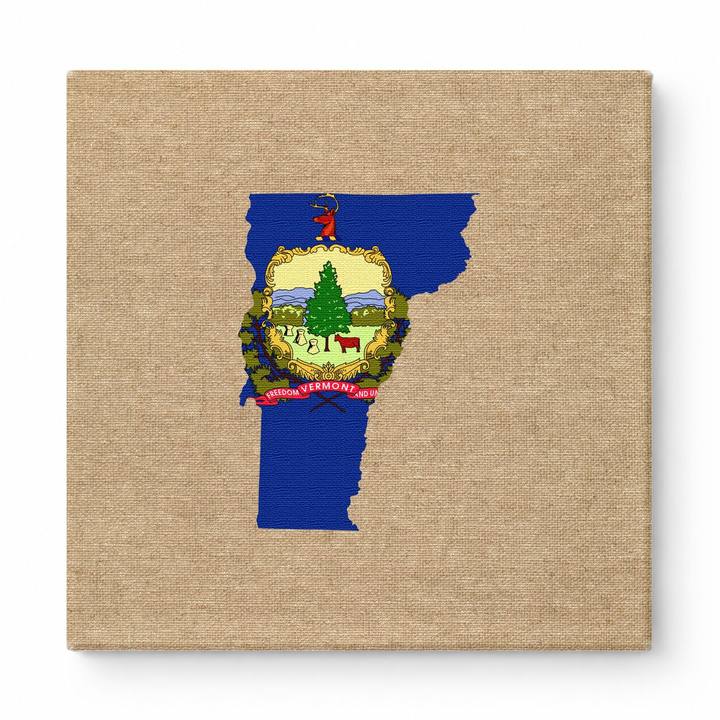 Vermont State Flag Map