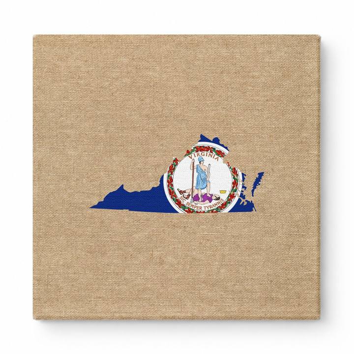 Virginia State Map Flag