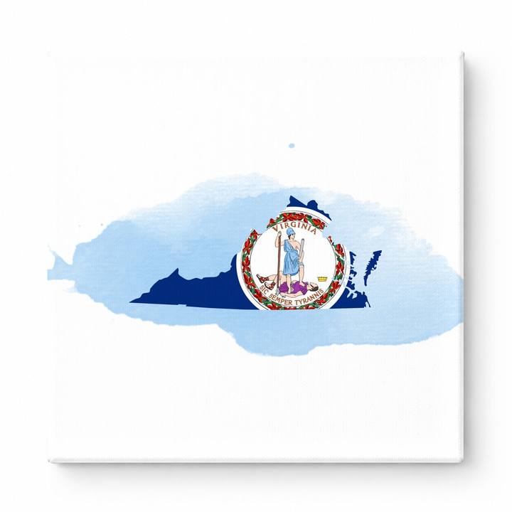 Virginia State Map Watercolor