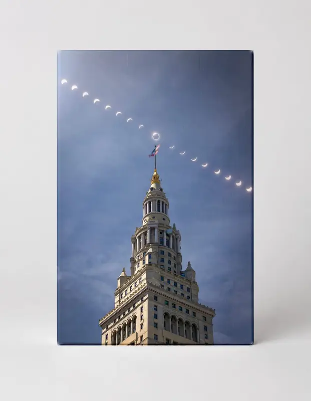 Cleveland Skyline Eclipse Daytime