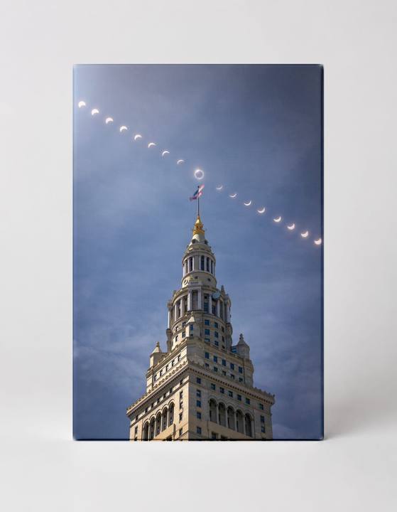 Cleveland Skyline Eclipse Daytime
