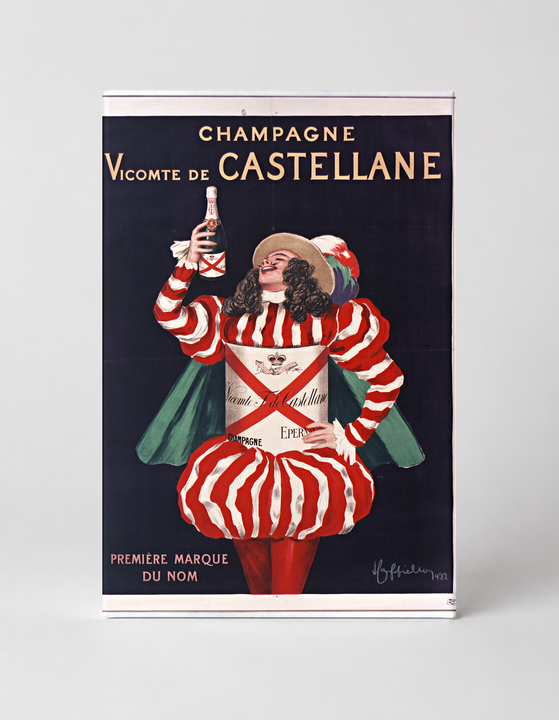 Champagne Vicomte de Castellane Vintage French Advertising Poster Canvas Wall Art