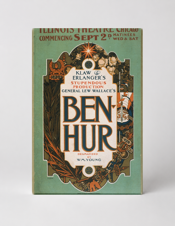 Ben-Hur 1899 Illinois Theatre Chicago - Vintage Theatre Poster Canvas Wall Art