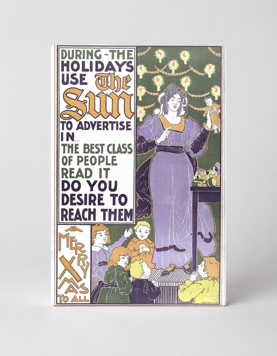 The Sun Newspaper Holiday Ad 1890s - Victorian Advertising Vintage Poster Wall Art