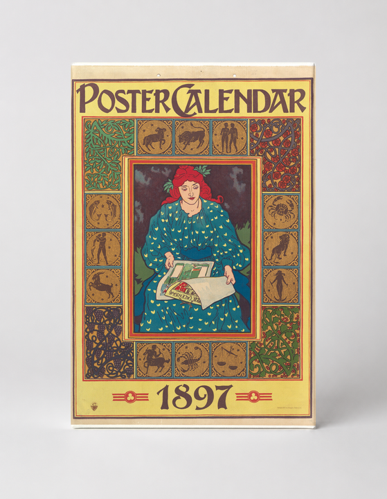 Poster Calendar 1897 - Art Nouveau Zodiac Vintage Lithograph Wall Art