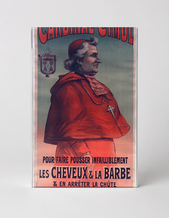 Cardinal Cimol Hair Growth Poster 1890s - Belle Époque Vintage Advertising Wall Art