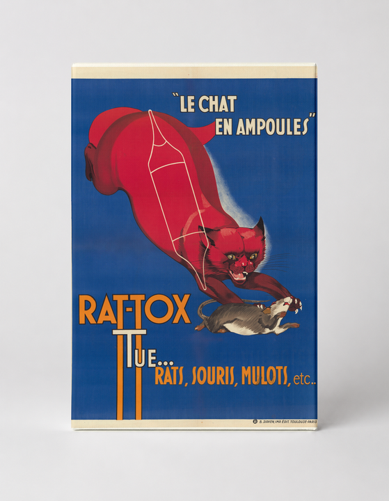 Rat-Tox Le Chat en Ampoules 1930s - Vintage French Advertising Poster Wall Art