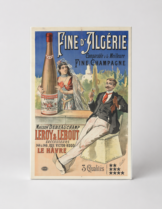 Fine d'Algérie Champagne 1900s - Belle Époque Vintage Poster Wall Art