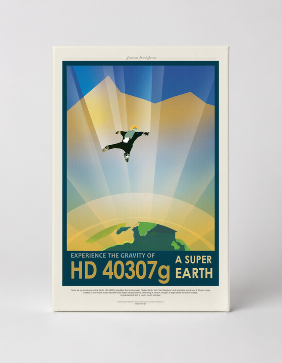 HD 40307g Super Earth NASA Travel Poster - Vintage Space Art Canvas Wall Art