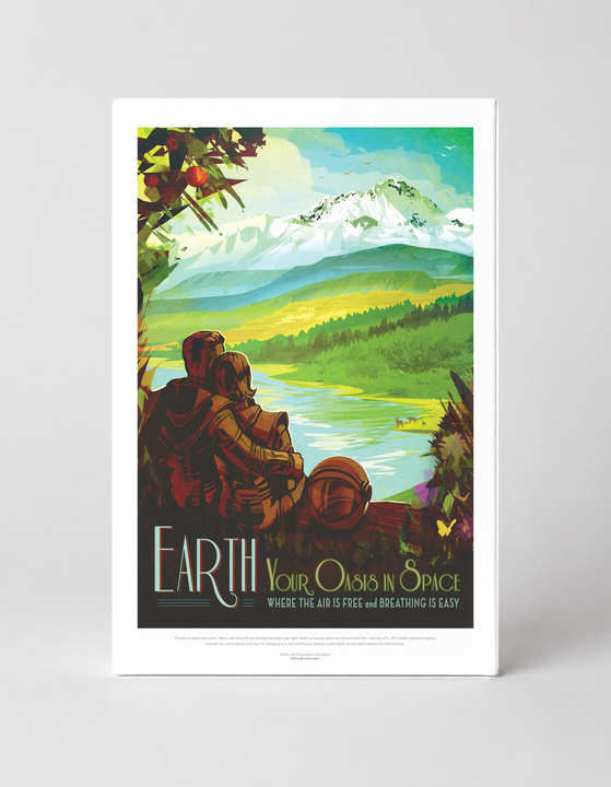 Earth Your Oasis in Space NASA Vintage Travel Poster Wall Art