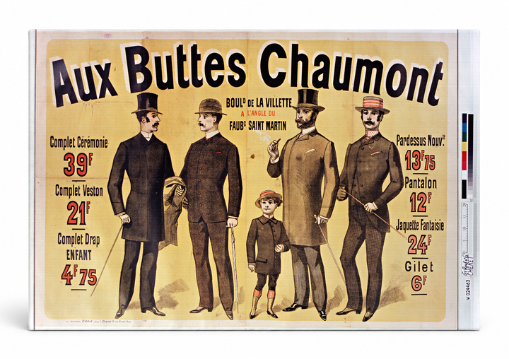 Aux Buttes Chaumont 1890s French Fashion Vintage Poster Canvas Wall Art