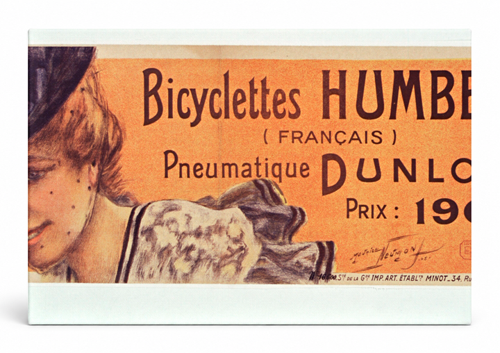 Bicyclettes Humber Dunlop 1890s - Belle Époque Vintage Poster Wall Art