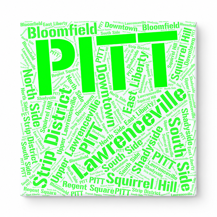 Pittsburgh Neighborhoods Word Art — Green