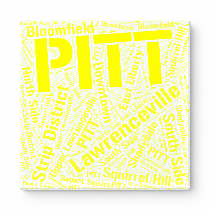 Pittsburgh Neighborhoods Word Art — Yellow