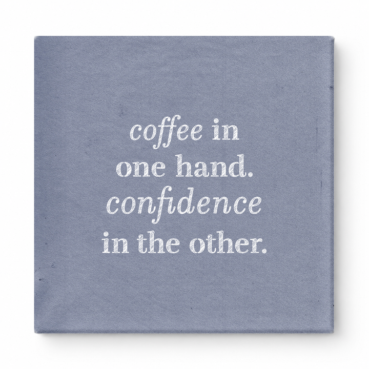 Coffee in One Hand. Confidence in the Other — Geometric Polygon Mosaic