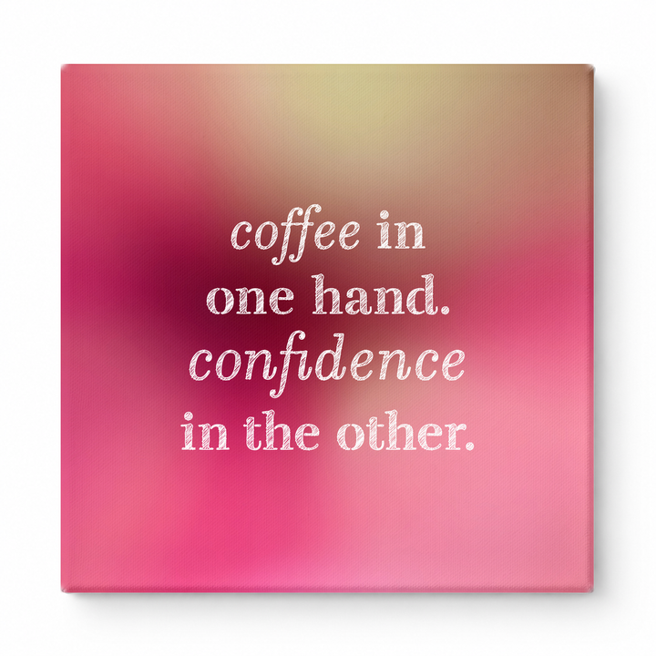 Coffee in One Hand. Confidence in the Other — Geometric Polygon Mosaic