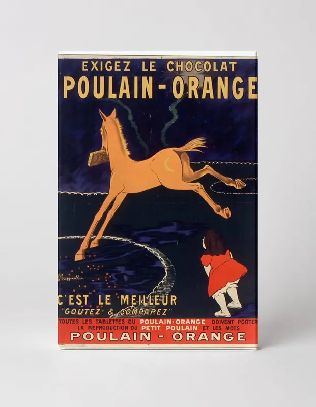 Poulain Orange Chocolate Vintage French Advertising Poster Canvas Wall Art