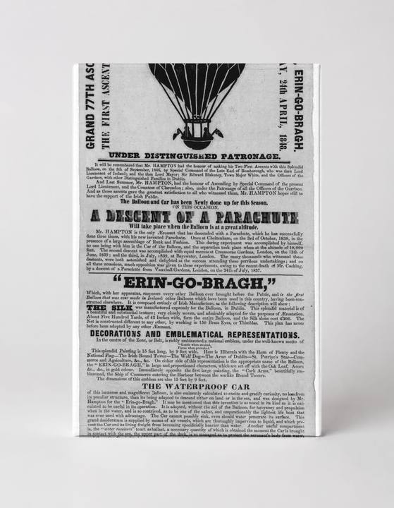 Erin-Go-Bragh 1800s Hot Air Balloon Rotundo Gardens - Victorian Advertising Vintage Poster Wall Art