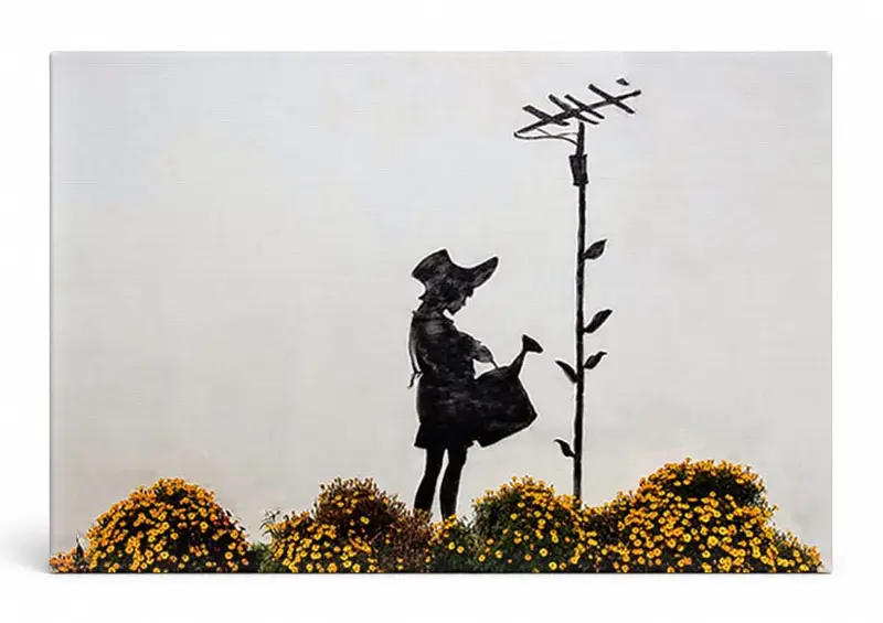 Aerial Flower Girl — Street Art Print
