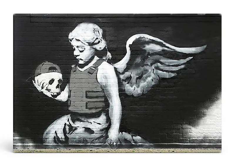 Angel in Bulletproof vest — Street Art Print