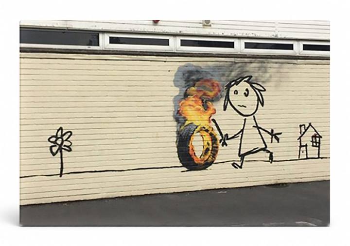 Burning Tire Wide — Street Art Print