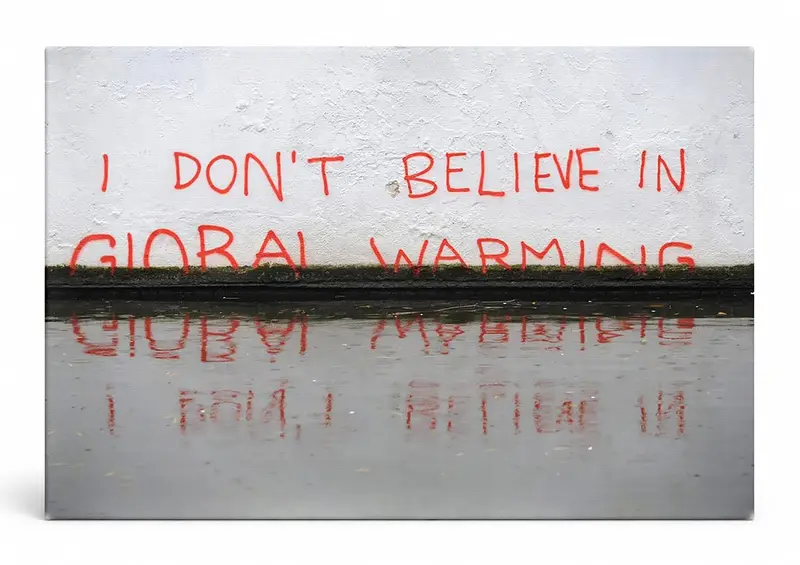 Don't Believe in Global Warming close — Street Art Print