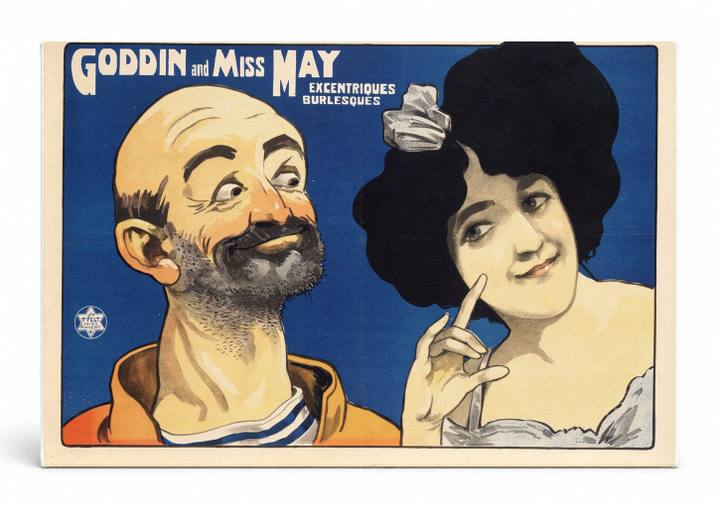 Goddin and Miss May Excentriques Burlesques - Vintage Theatre Poster Canvas Wall Art