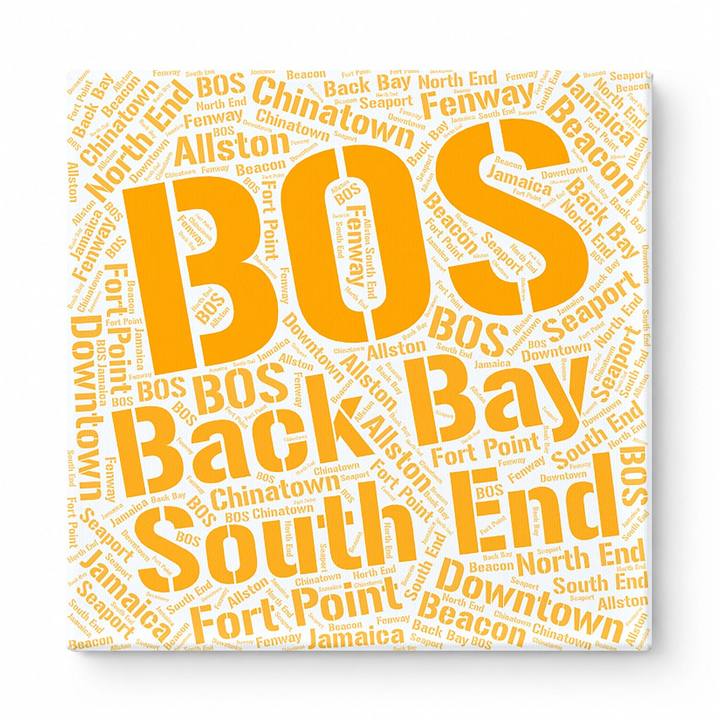 Boston Neighborhoods Word Art — Orange