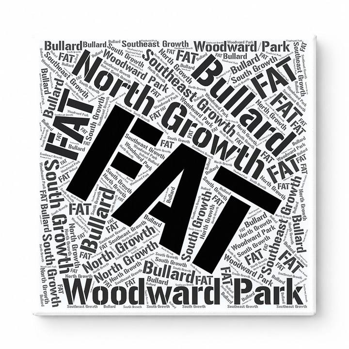 Fresno Neighborhoods Word Art — Black