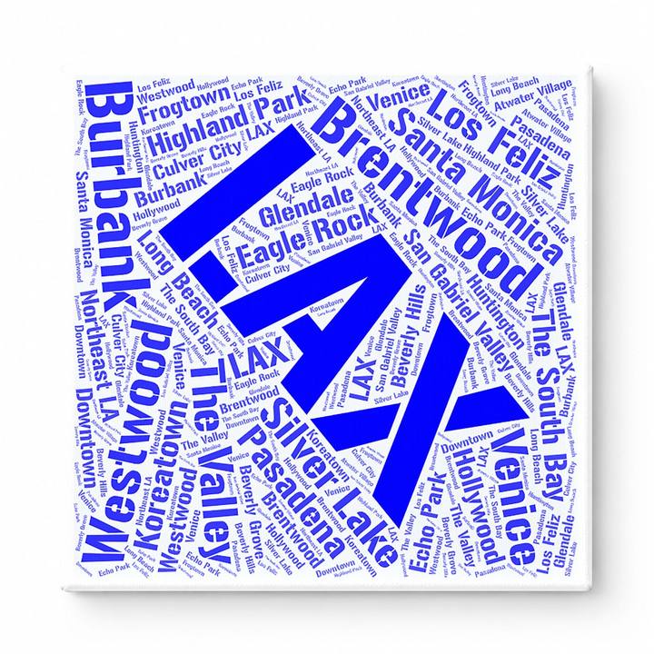 Los Angeles Neighborhoods Word Art — Blue