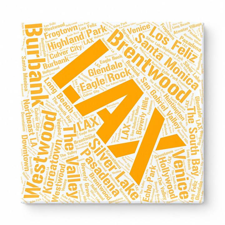 Los Angeles Neighborhoods Word Art — Orange