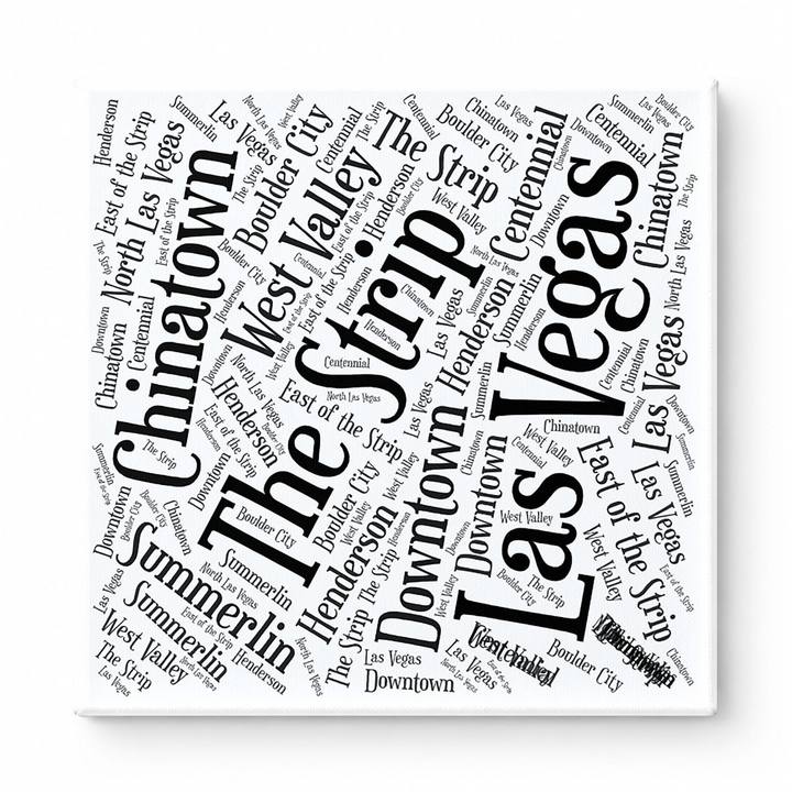 Las Vegas Neighborhoods Word Art — Black